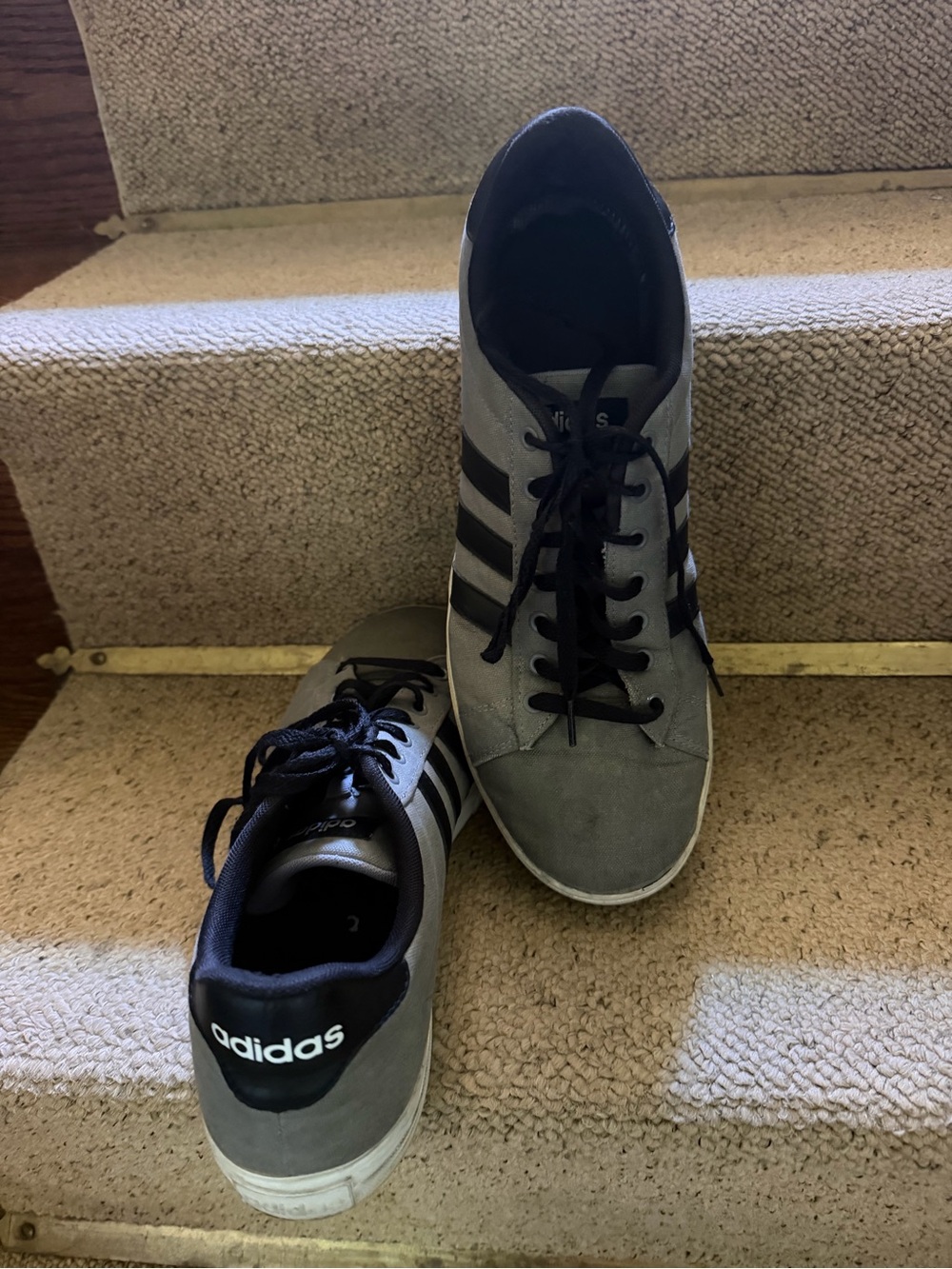 adidas Gray and Black Low-Top Sneakers